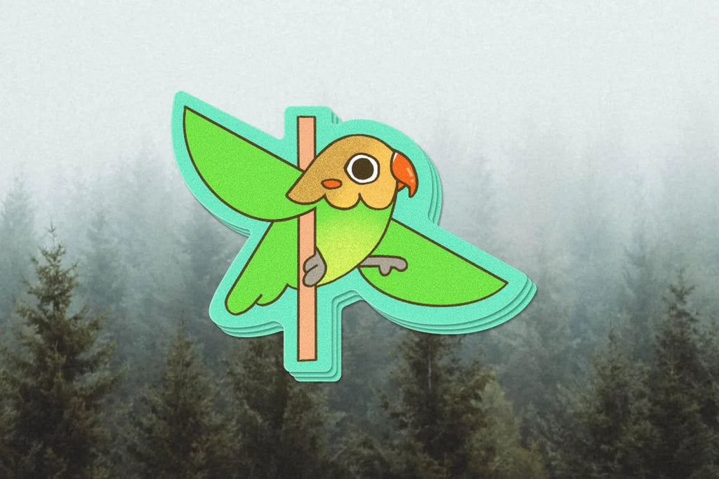 Parrot on Pole Sticker