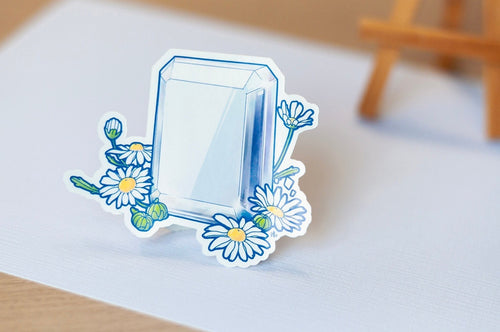 April Birth Flower & Birth Stone Sticker - Diamond and Daisy