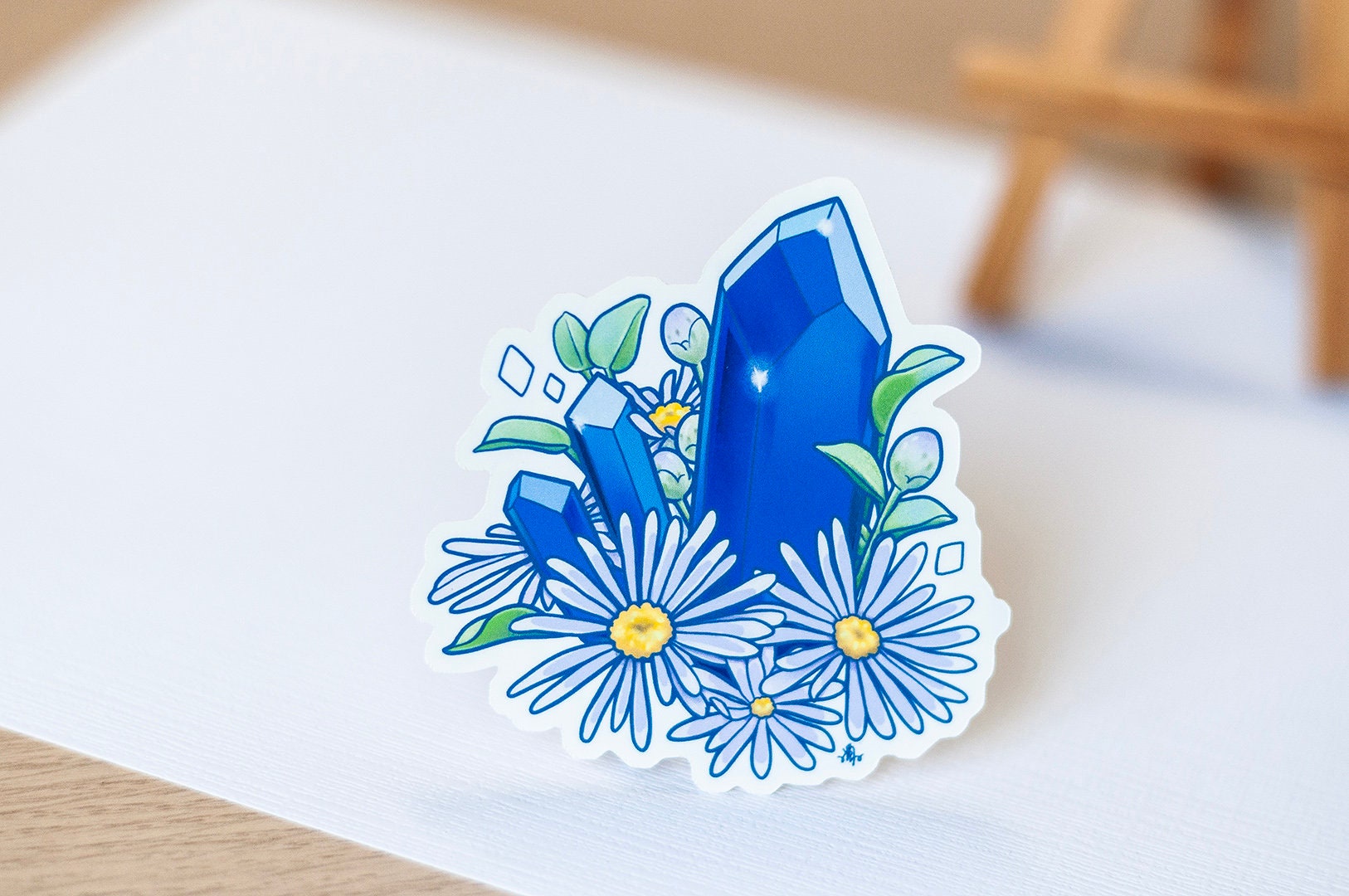 September Birth Flower & Birth Stone Sticker - Sapphire and Aster