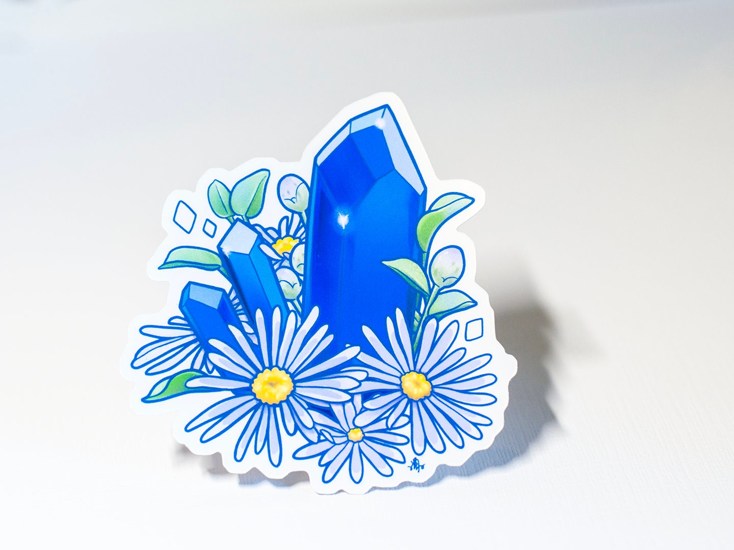 September Birth Flower & Birth Stone Sticker - Sapphire and Aster