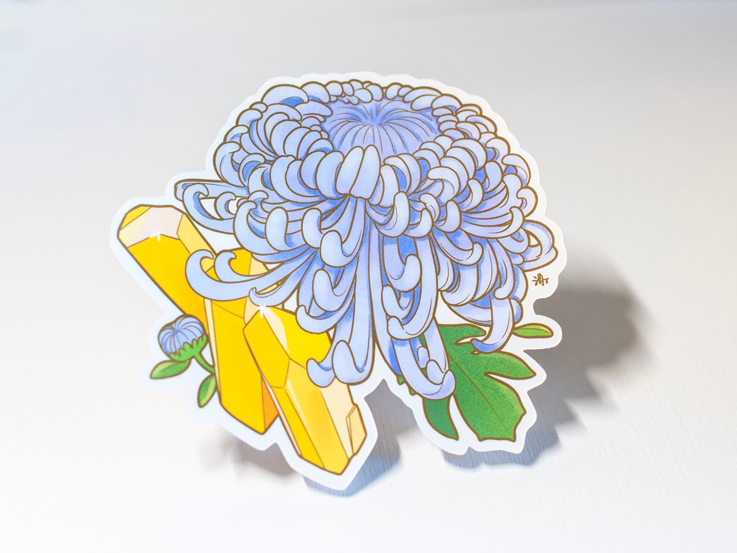 November Birth Flower & Birth Stone Sticker - Citrine and Chrysanthemum