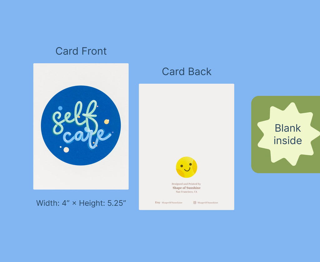 Self-Care Greeting Card: Mindful Lettering, Encouragement Card