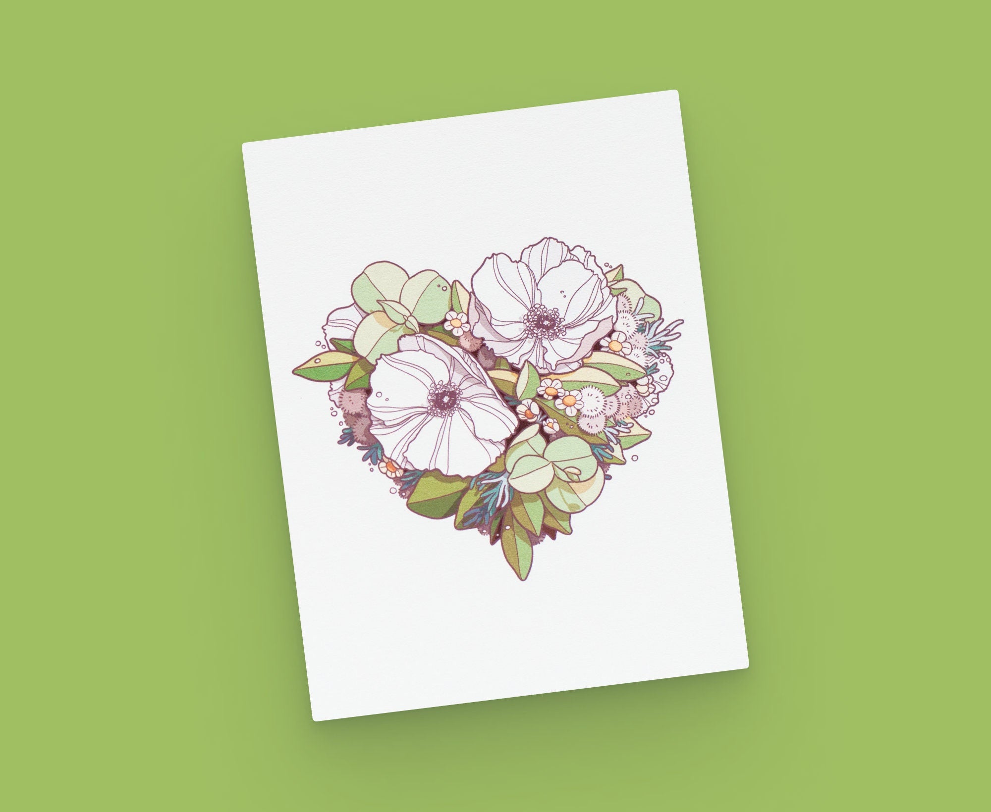 Floral Heart Greeting Card: Botanic Love & Support