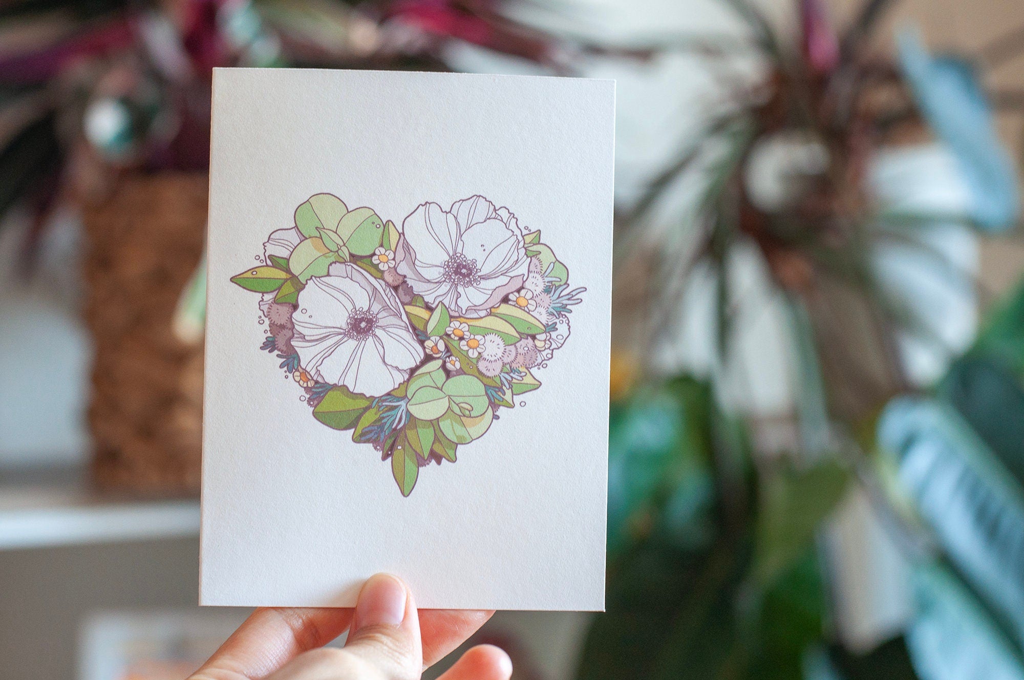 Floral Heart Greeting Card: Botanic Love & Support