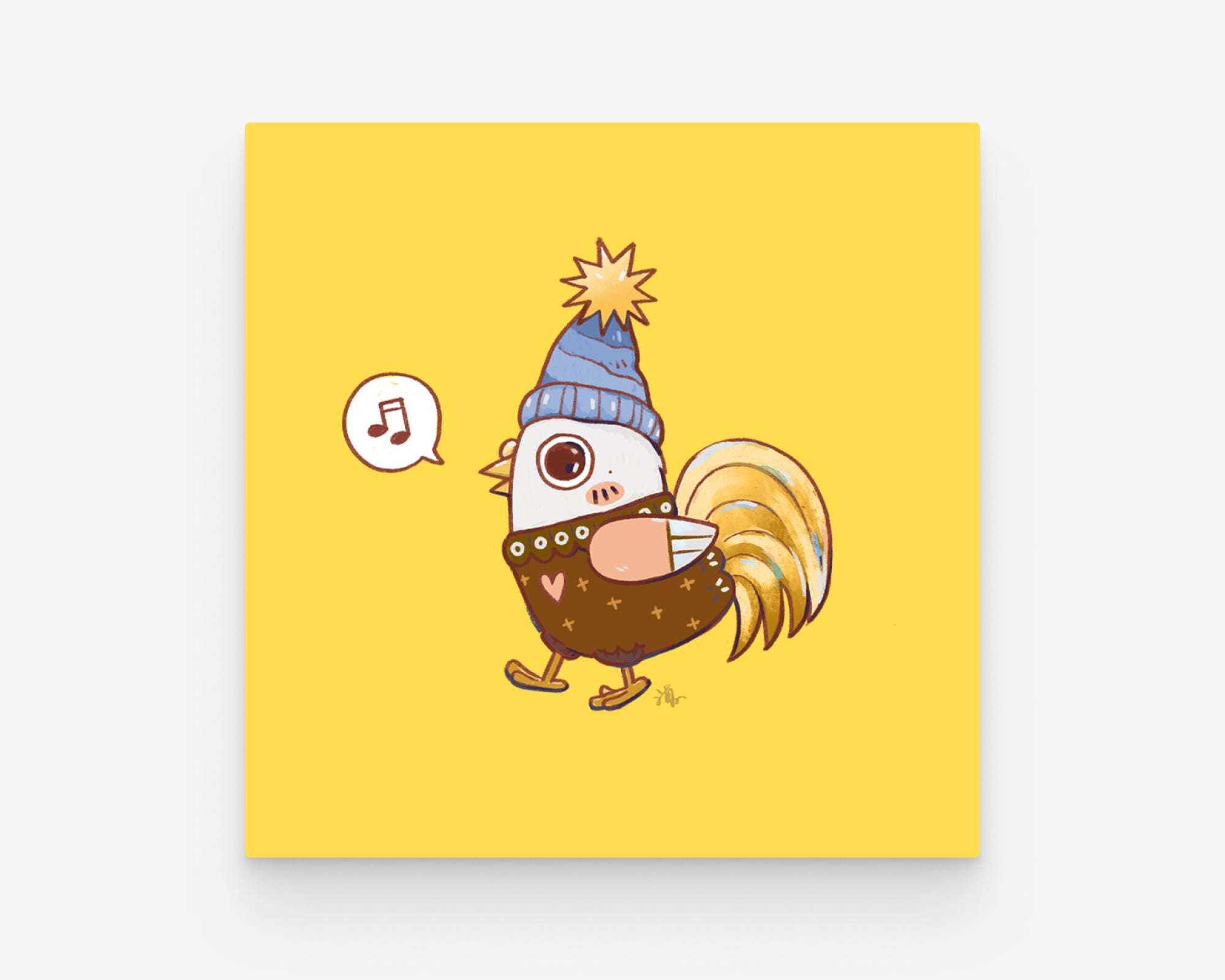 Variety Art Prints, 8x8 Square on Premium Art Paper, Hand-drawn Illustrations, Mindful Quotes, Monkey, Chicken, homes, offices, gift ideas
