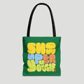 Inspirational Tote Bag: 'Show Up For Yourself' Hand-Illustrated Design