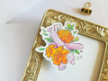 October Birth Flower & Birth Stone Sticker - Tourmaline and Marigold