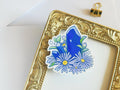 September Birth Flower & Birth Stone Sticker - Sapphire and Aster