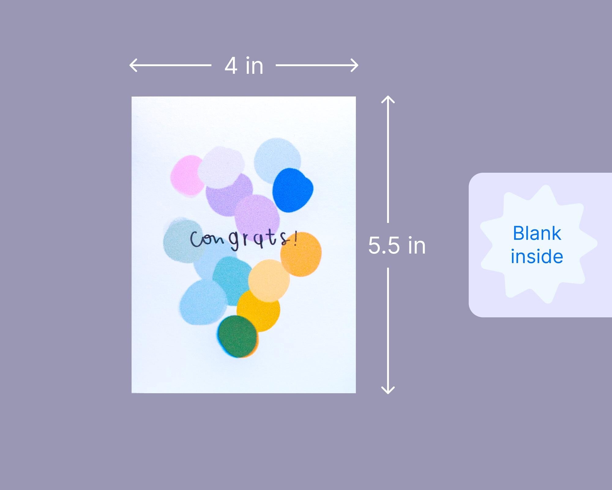 Confetti Congratulations Greeting Card: Colorful Celebration, Blank Inside