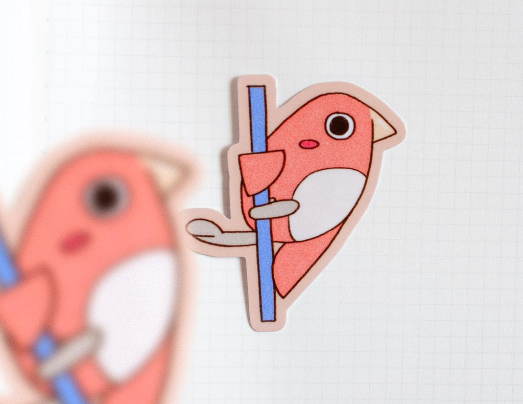 Dancing Finch on Pole Sticker