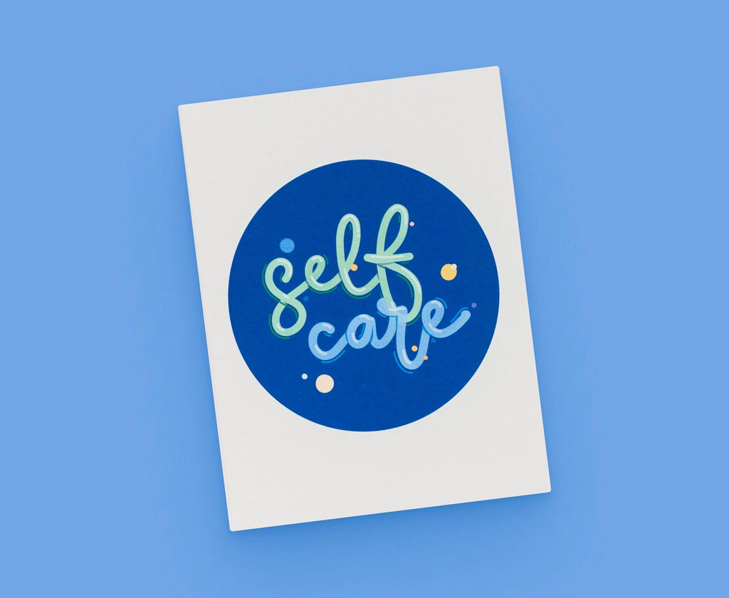 Self-Care Circle Sticker: Mindful Lettering Art