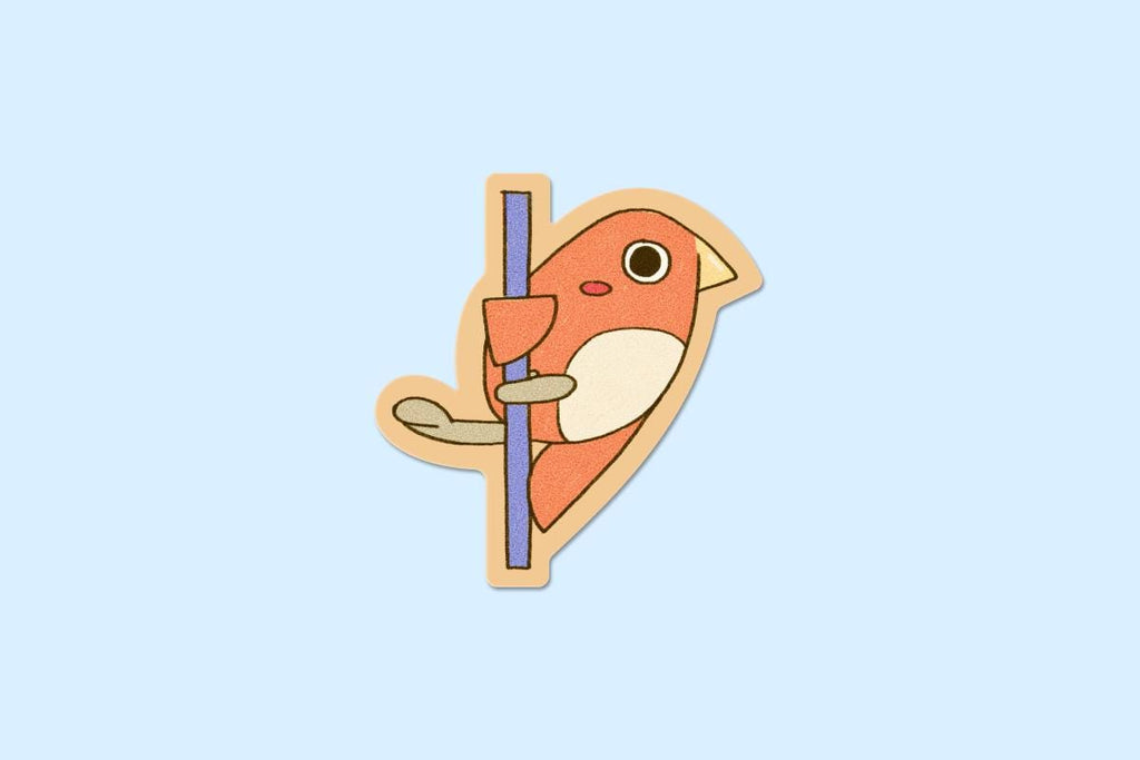 Dancing Finch on Pole Sticker