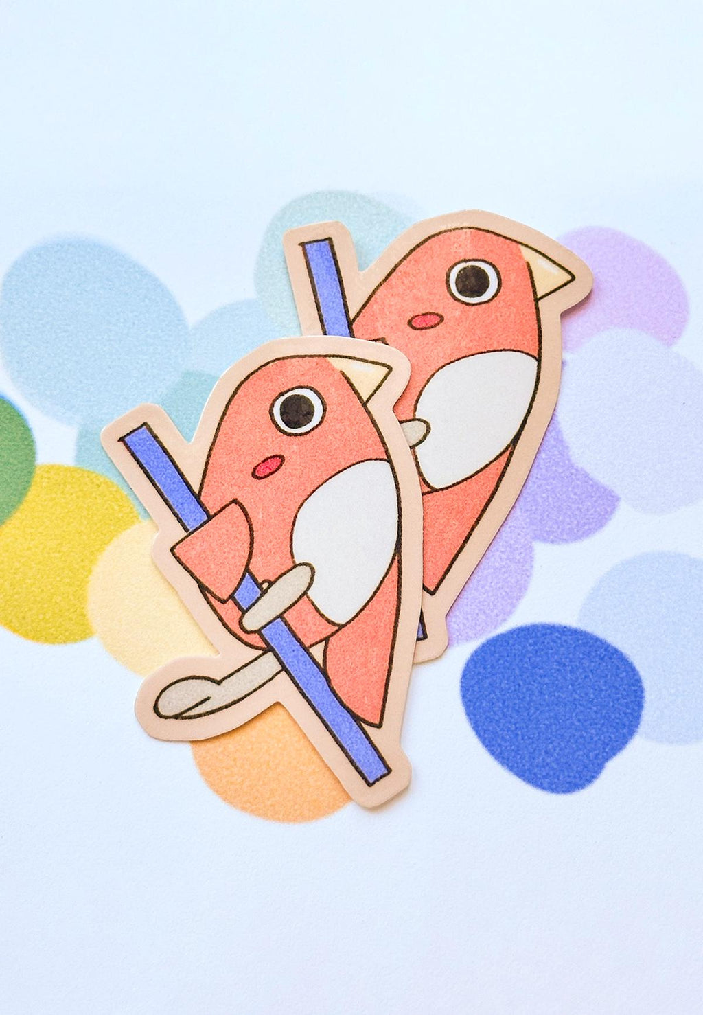 Dancing Finch on Pole Sticker
