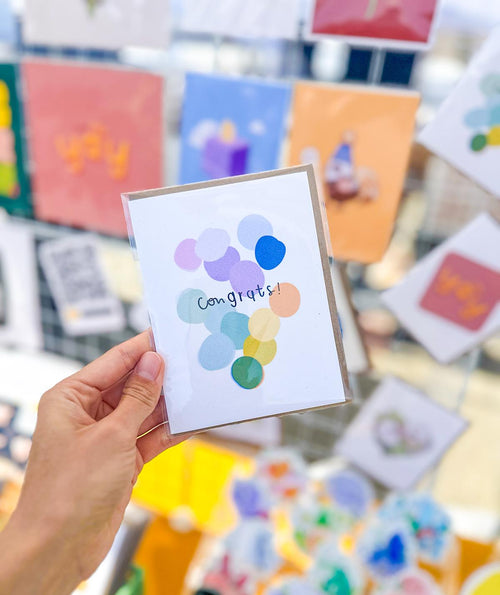 Confetti Congratulations Greeting Card: Colorful Celebration, Blank Inside