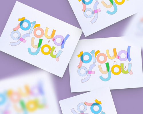 Colorful "Proud of You" Greeting Card: Celebration, Graduation, Pride