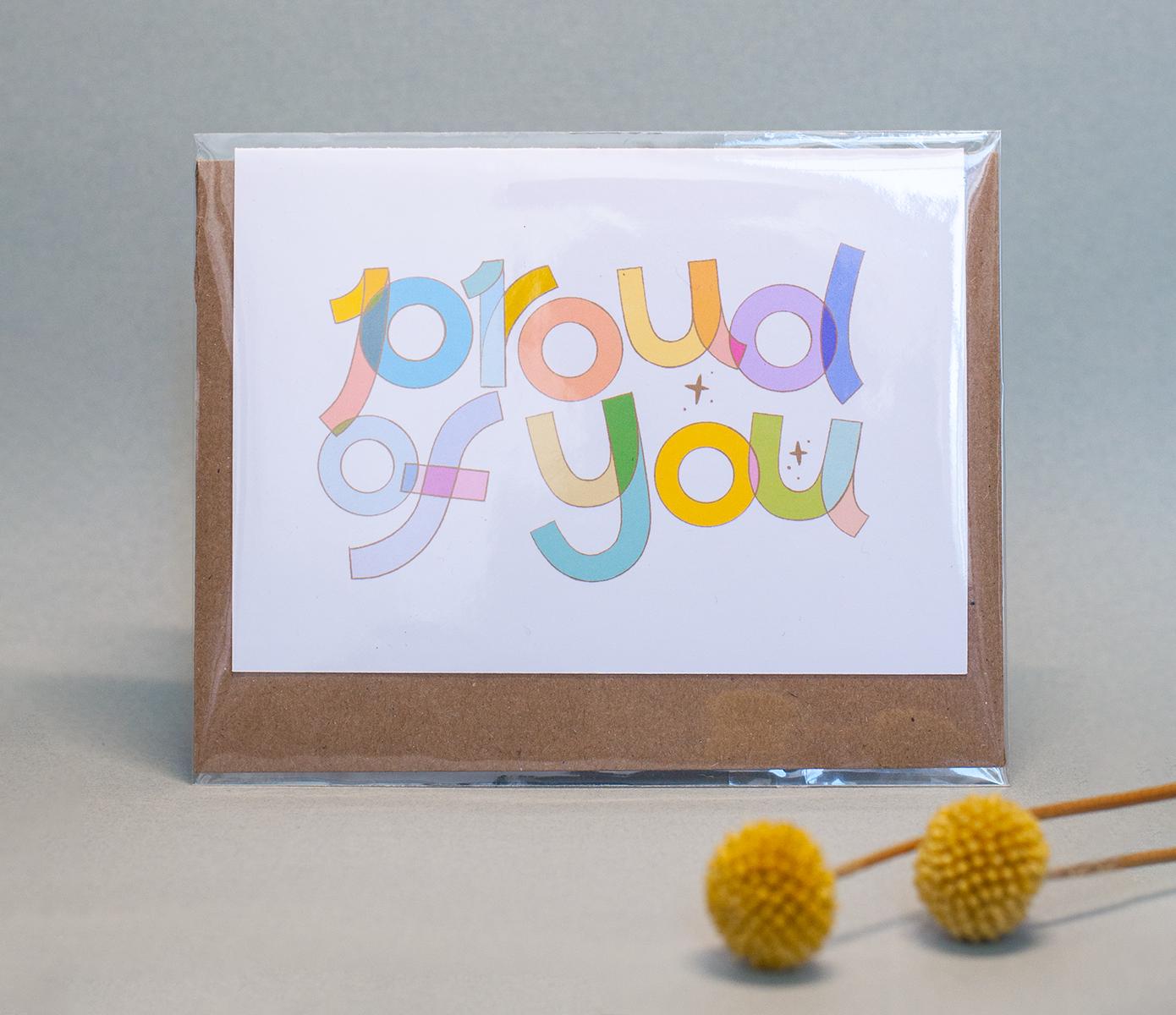 Colorful "Proud of You" Greeting Card: Celebration, Graduation, Pride