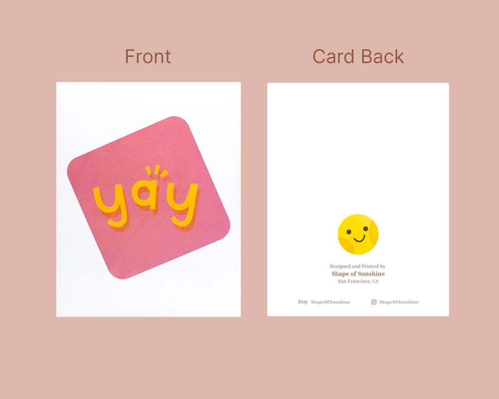 Geometric Yay Greeting Card: Celebration, Graduation, Engagement