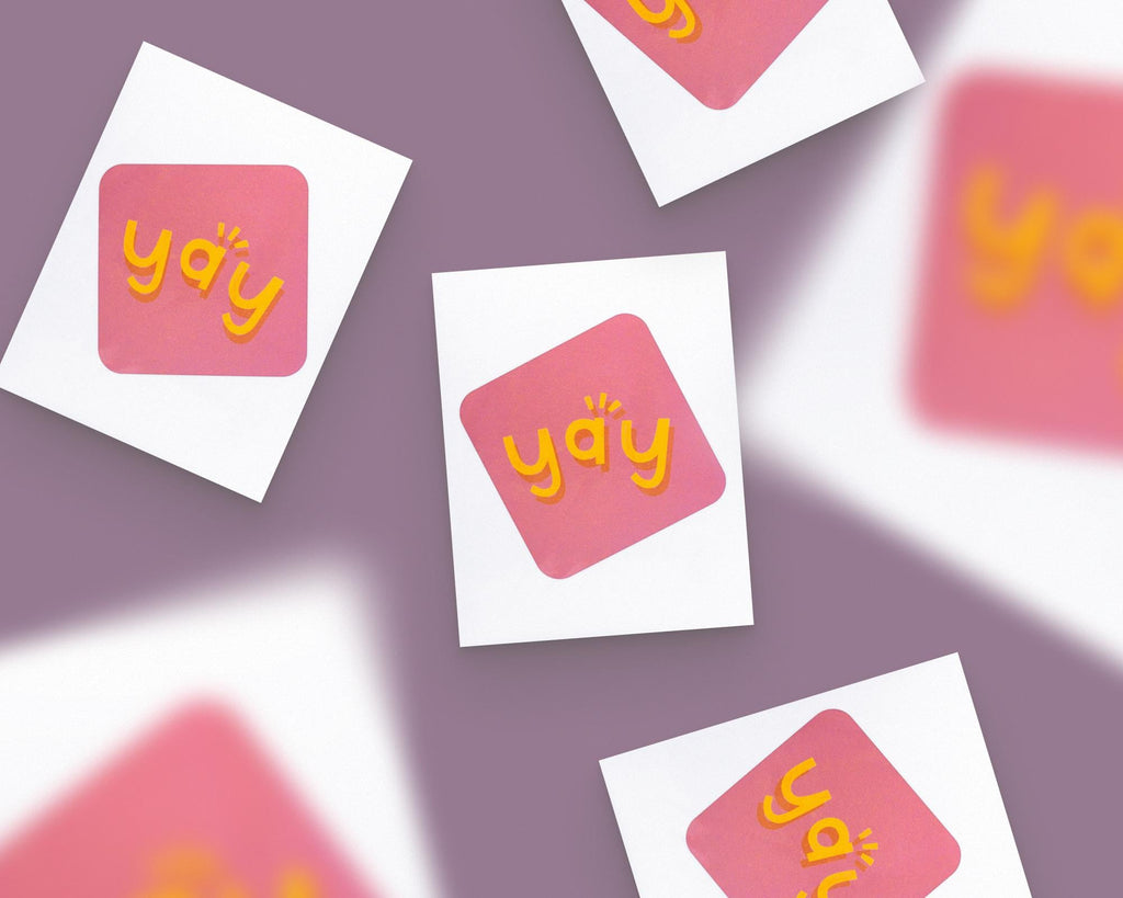 Geometric Yay Greeting Card: Celebration, Graduation, Engagement