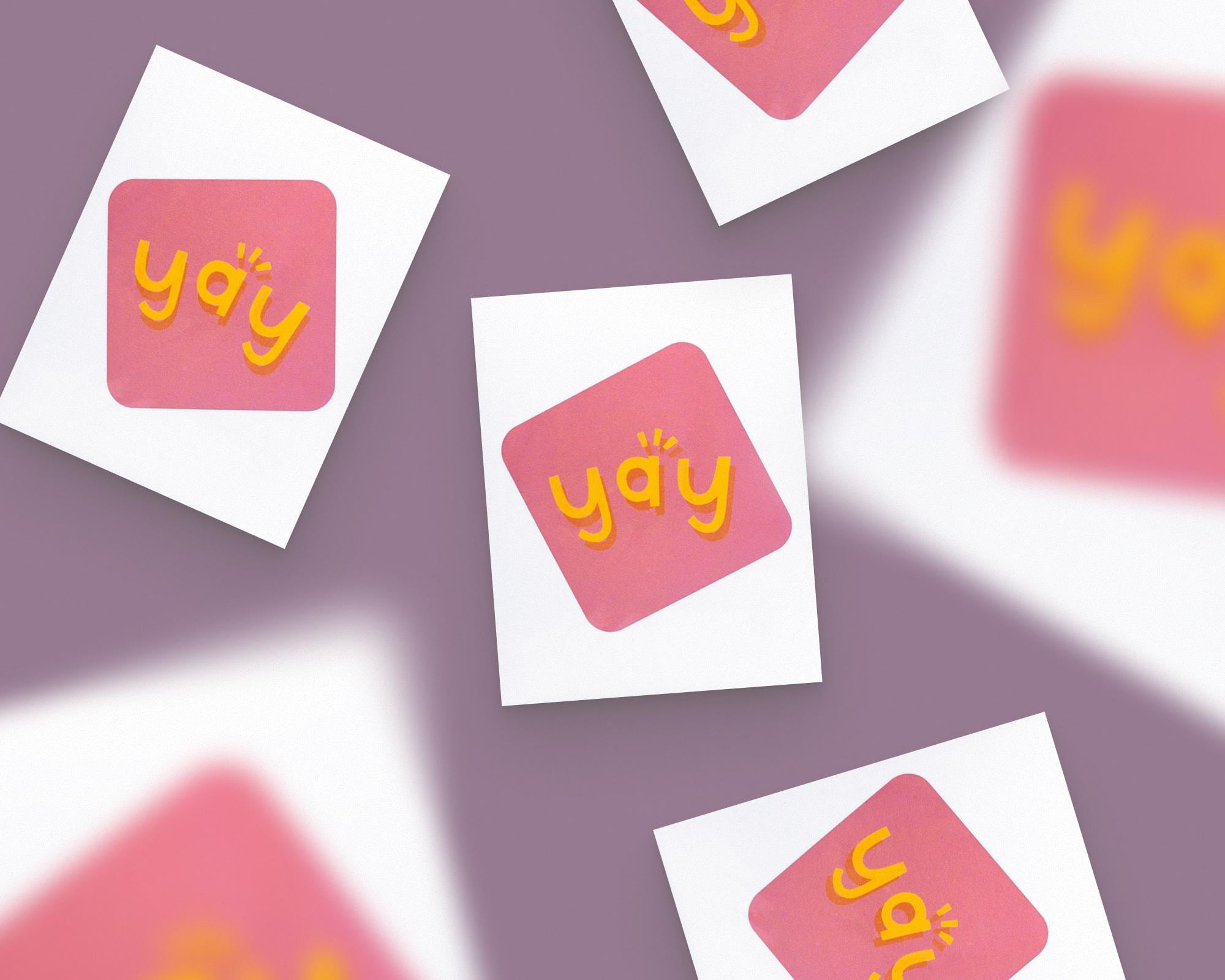 Geometric Yay Greeting Card: Celebration, Graduation, Engagement