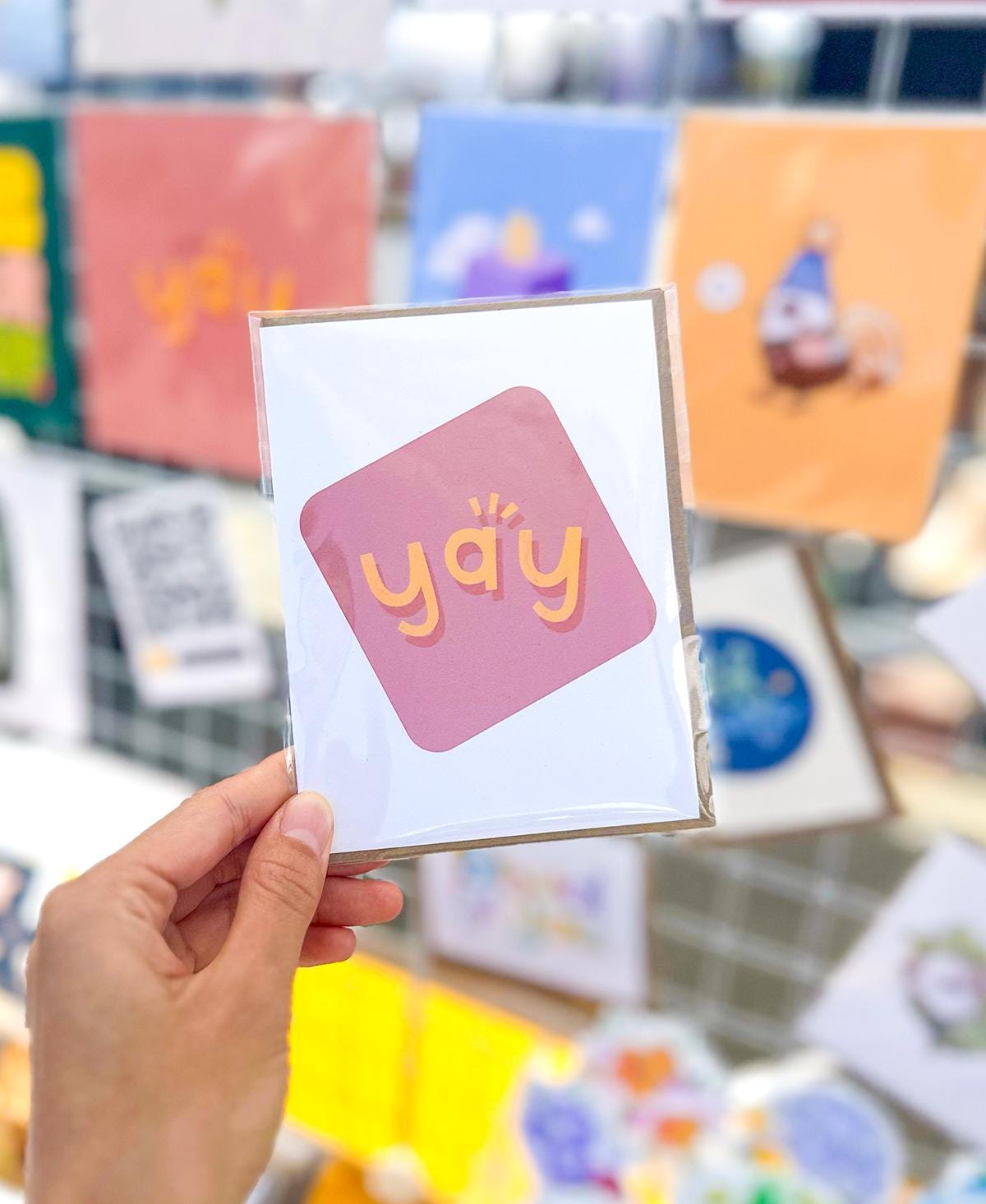 Geometric Yay Greeting Card: Celebration, Graduation, Engagement