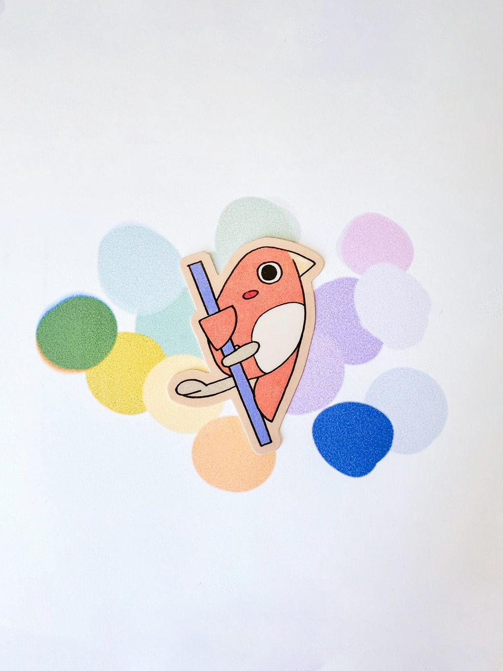 Dancing Finch on Pole Sticker