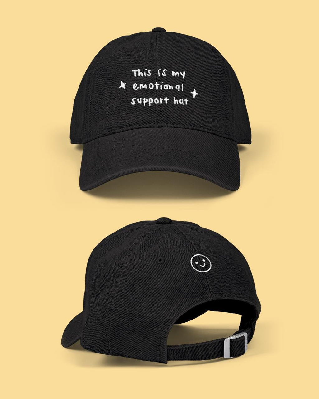 Emotional Support Embroidered Denim Hat, Personalizable Funny Unisex Dad Cap