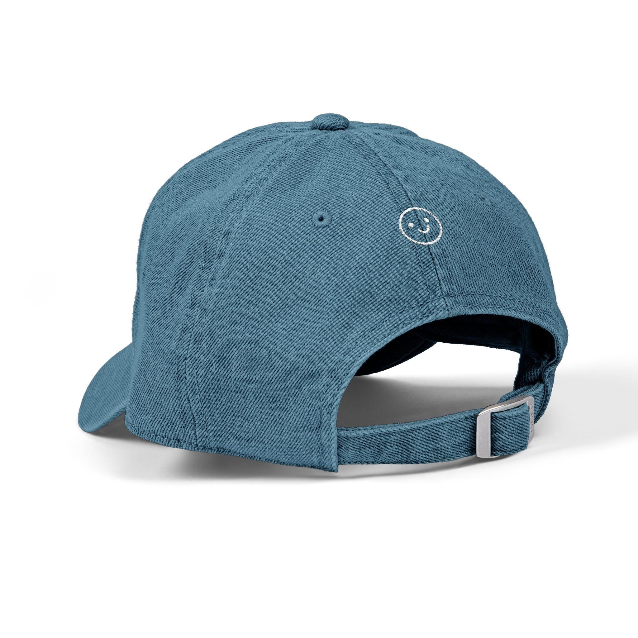 Embroidered "Stay Curious" Denim Hat: Unisex Cotton Cap with back design