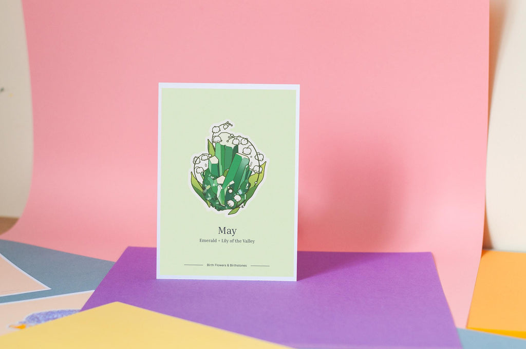 Personalizable Birth Month Flower & Birthstone Print, Custom Birthday Gift, 5x7 Art