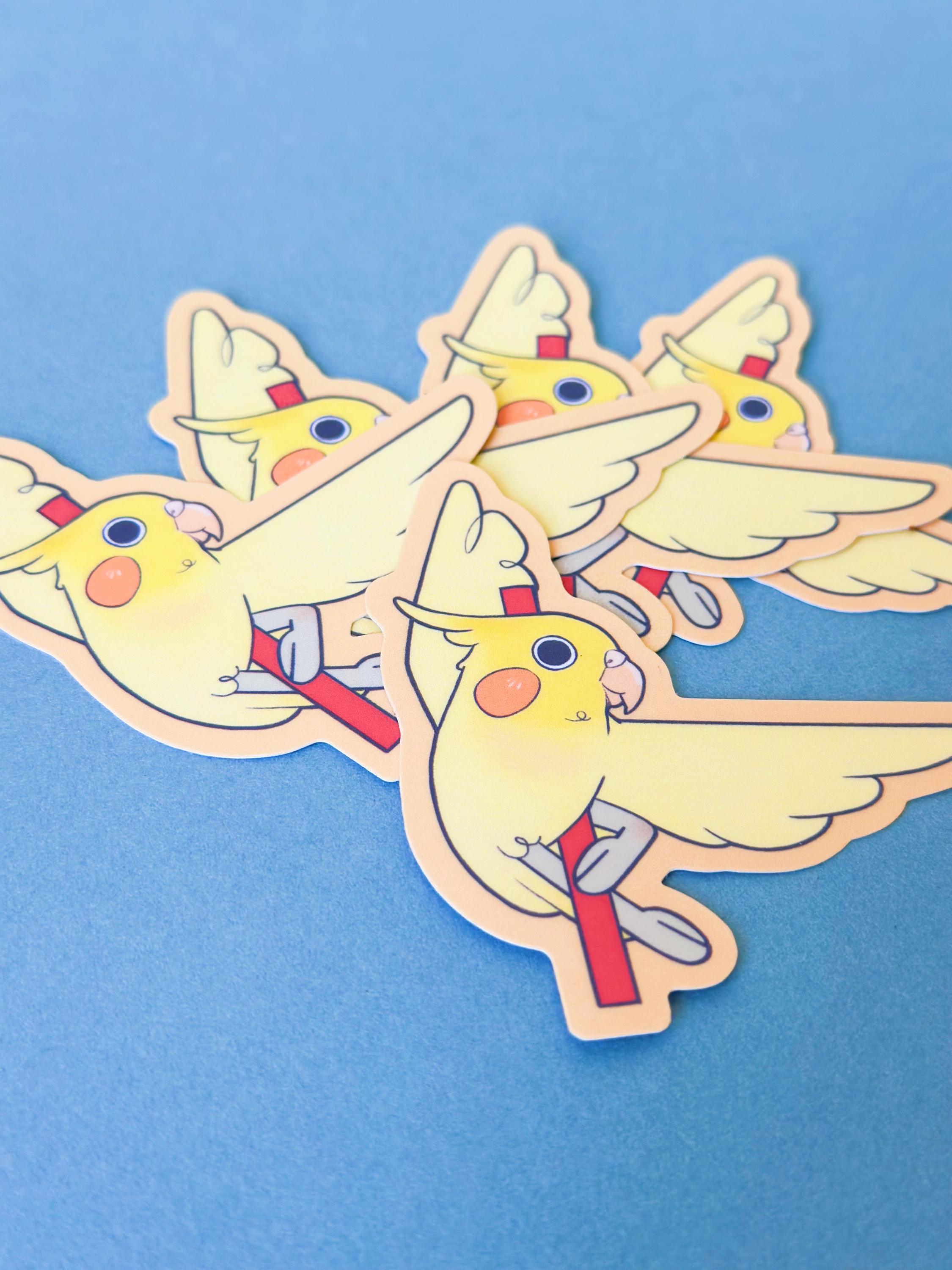 Yellow Bird Ballerina Sticker: Waterproof Vinyl Decal