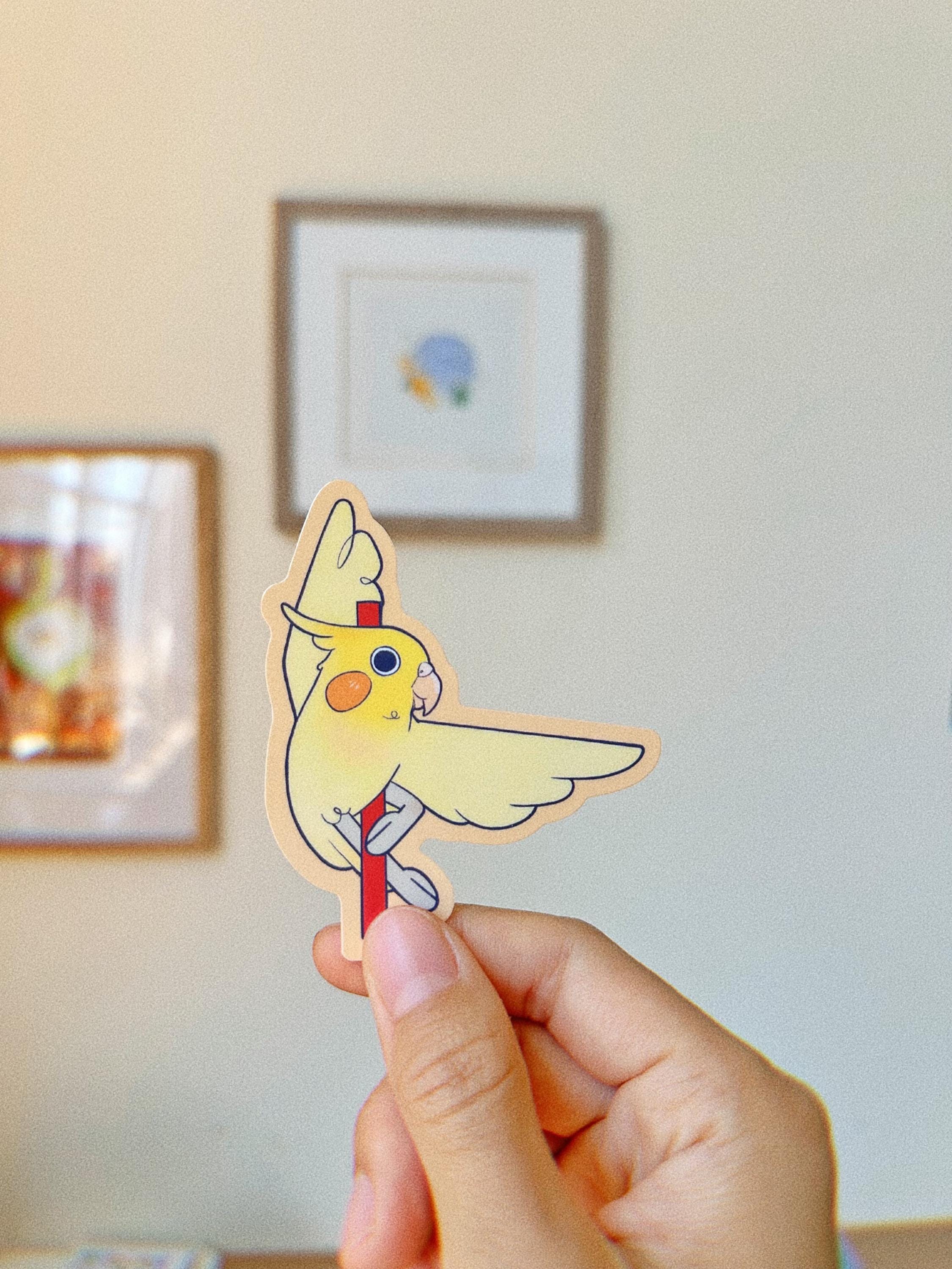 Yellow Bird Ballerina Sticker: Waterproof Vinyl Decal