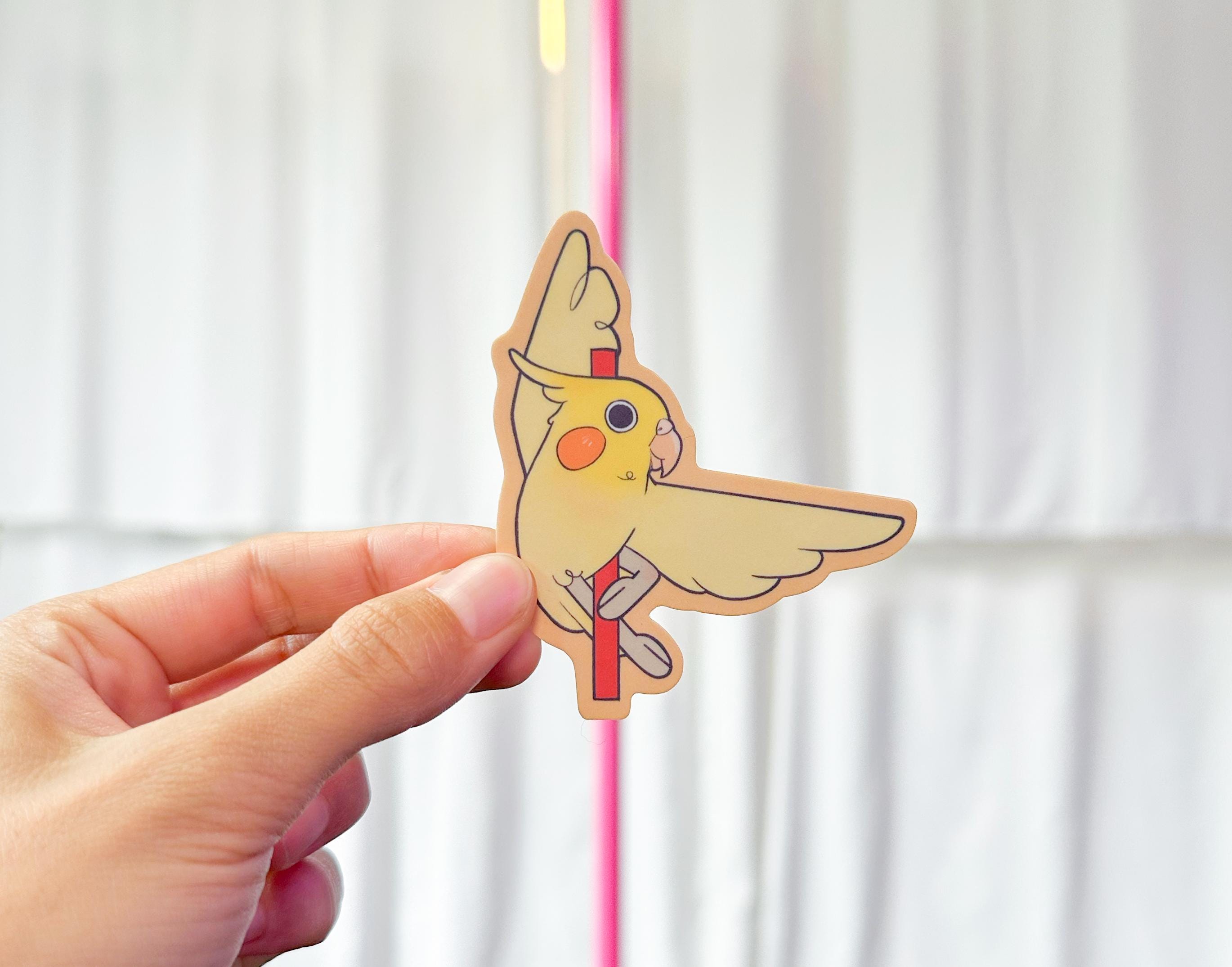 Yellow Bird Ballerina Sticker: Waterproof Vinyl Decal