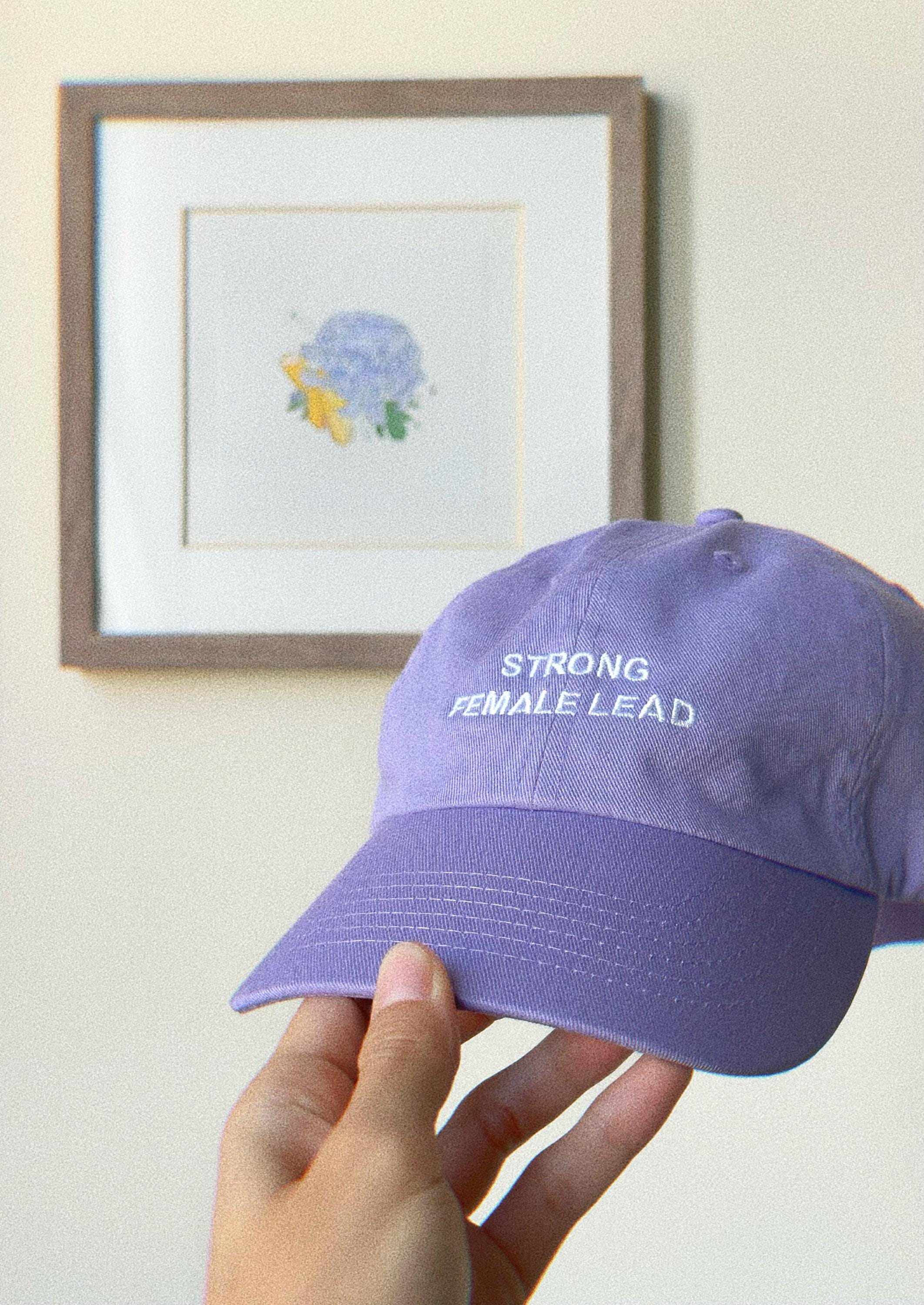 Strong Female Lead Cap: Empowering Lavender Unisex Cotton Cap
